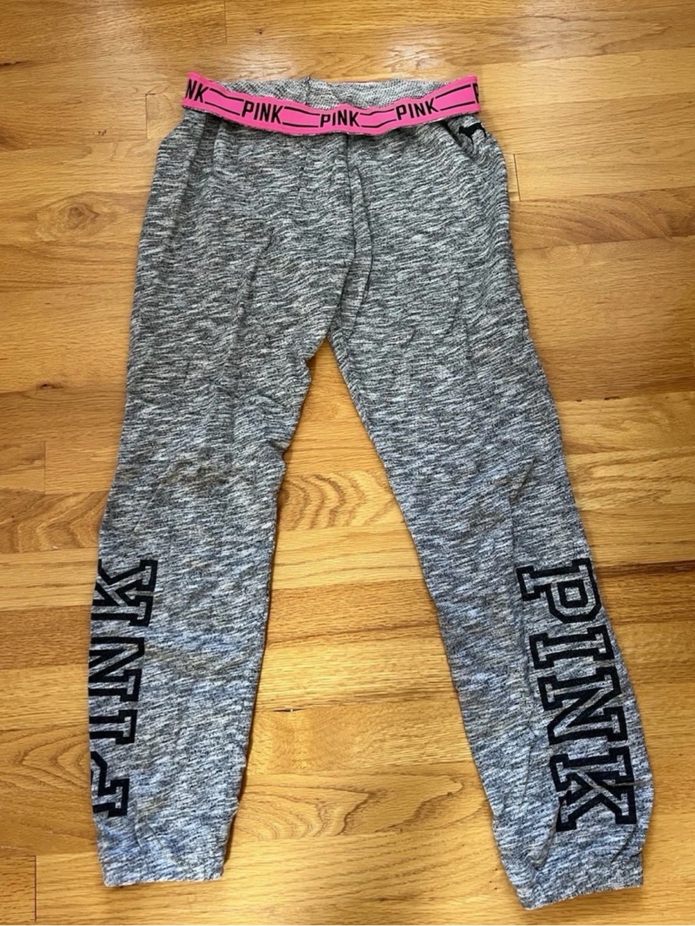 Victoria’s Secret Pink Gray Sweatpant Cinched Bottom Loungewear Comfort Size XS